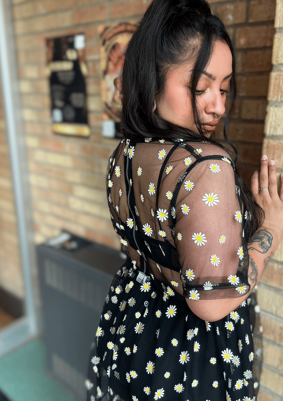 daisy daydream sheer dress | Suka Clothing